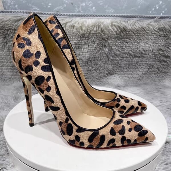 Suede Leopard Print High Heels For Women